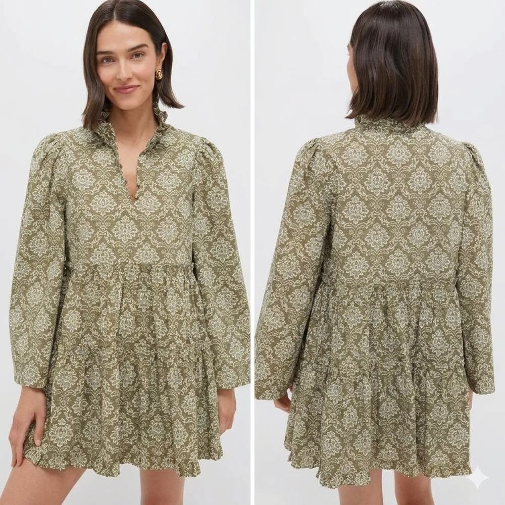 HYACINTH HOUSE Moss Printed Russell Mini Dress Sz XXS NWT Retail $140 Tuckernuck